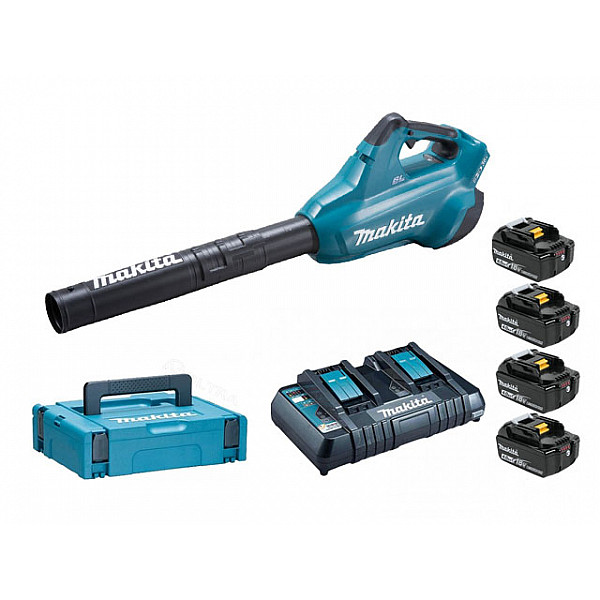 Аккум. воздуходувка MAKITA DUB 362 Z + АКЦИЯ (4 аккумулятора и зарядное в комплекте) (18.0 В, 804 м3/ч, 54 м/с, вес 3.5 кг)