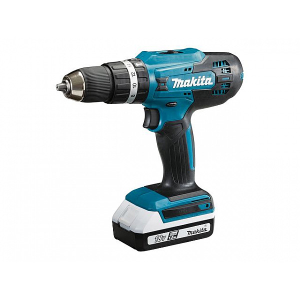 Аккум. дрель-шуруповерт MAKITA HP 488 DWE в чем. (18.0 В, 2 акк., 1.5 А/ч Li-Ion, 2 скор., 42 Нм, шурупы до 10 мм)