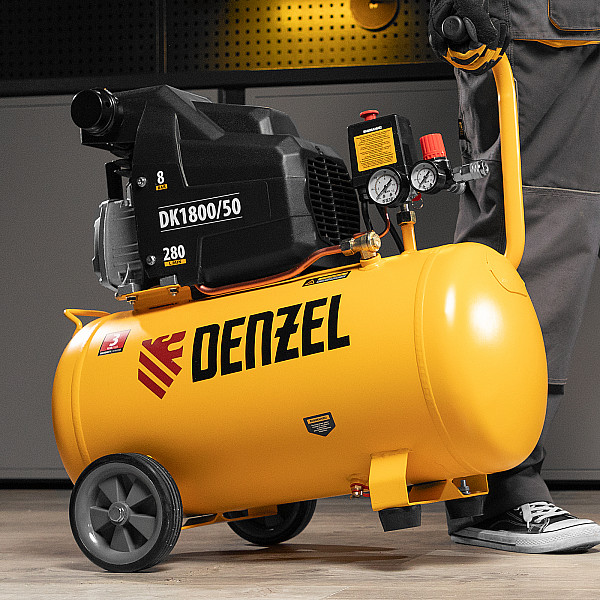 Компрессор воздушный DENZEL DK1800/50, Х-PRO 1.8 кВт, 280л/мин, 50л