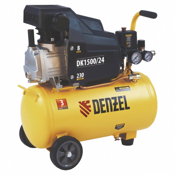 Компрессор воздушный DENZEL DK1500/24, Х-PRO 1.5 кВт, 230 л/мин, 24 л