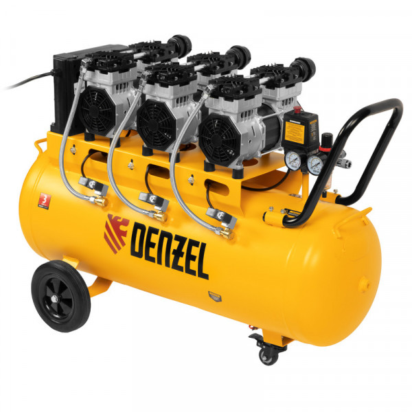 Компрессор безмасляный, малошумный DENZEL DLS 2250/100, 2250 Вт, 3x750, 100 л, 410 л/мин блок управления