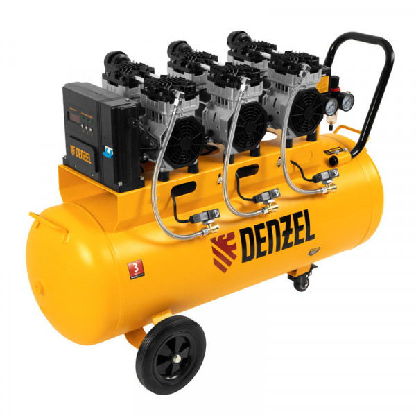 Компрессор безмасляный, малошумный DENZEL DLS 2250/100, 2250 Вт, 3x750, 100 л, 410 л/мин блок управления