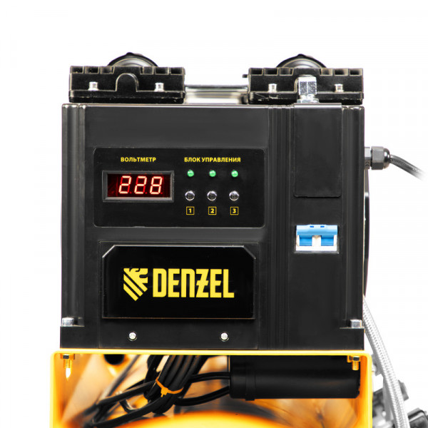 Компрессор безмасляный, малошумный DENZEL DLS 2250/100, 2250 Вт, 3x750, 100 л, 410 л/мин блок управления