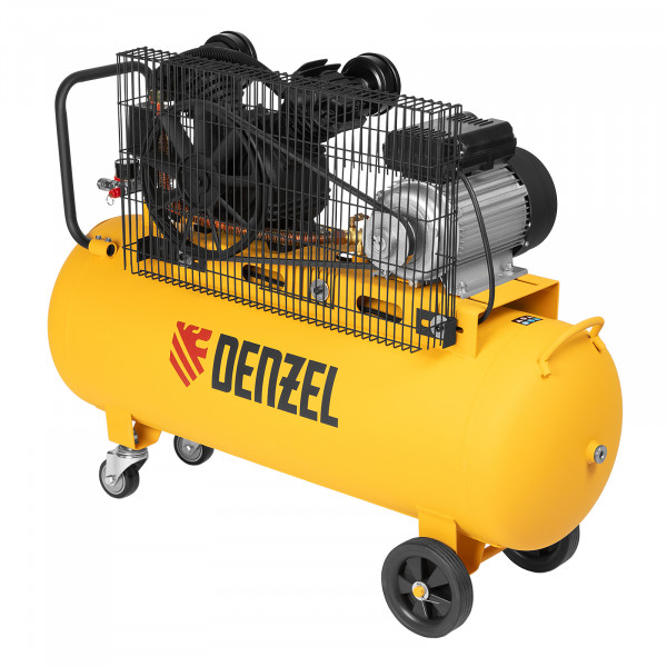 Компрессор воздушный DENZEL BCV2200/100, ременный привод, 2.2 кВт, 100 литров, 370 л/мин