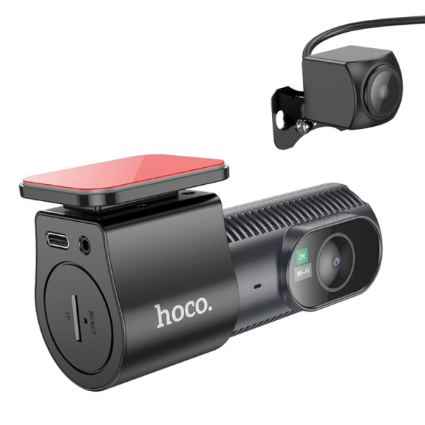Автомобильный видеорегистратор HOCO DV8 2K, 2 камеры