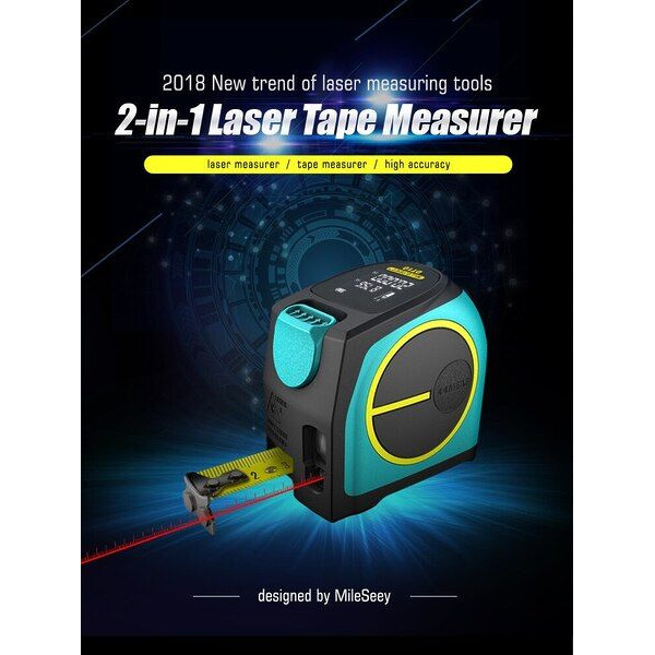Рулетка лазерная Xiaomi Mileseey Laser Tape Measure / DT210 (2-в-1)