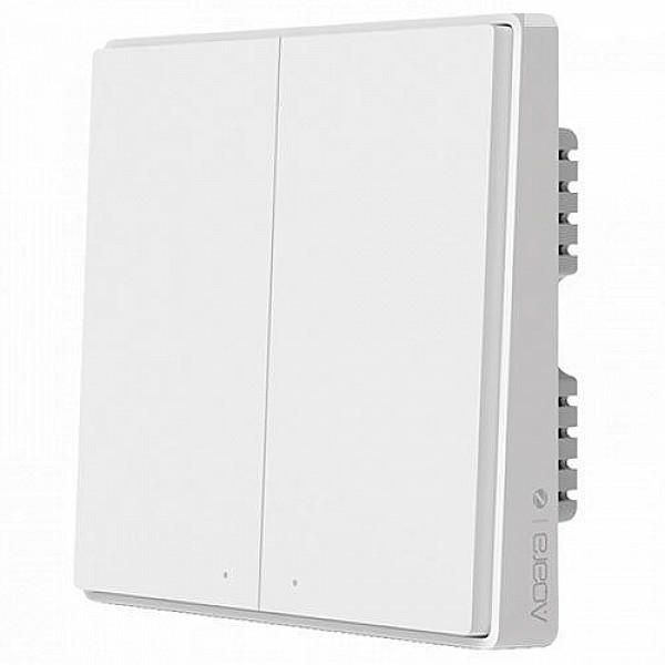 Умный выключатель Aqara Smart Wall Switch D1 / QBKG22LM (двойной встраиваемый без нулевой линии)