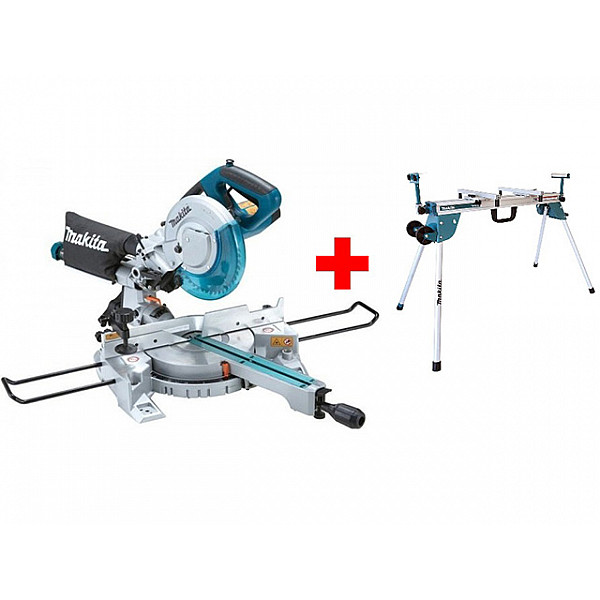 Торцовочная пила MAKITA LS 0815 FLN в кор. + Стол для торцовочной пилы (DEAWST06) (1400 Вт, 216х30.0 мм, глуб. до 65 мм, шир. до 305 мм, лазер, подсветка)