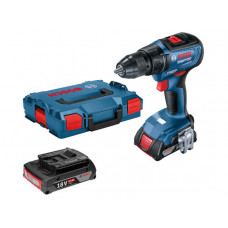 Аккум. дрель-шуруповерт BOSCH GSR 18V-50 в чем. (18.0 В, 2 акк., 2.0 А/ч Li-Ion, 2 скор., 50 Нм, шурупы до 10 мм)
