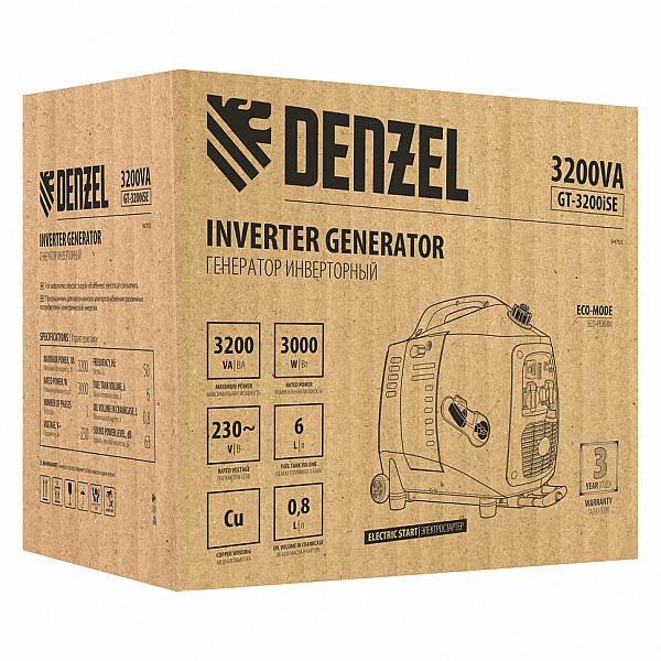 Генератор инверторный DENZEL GT-3200iSE (10755)