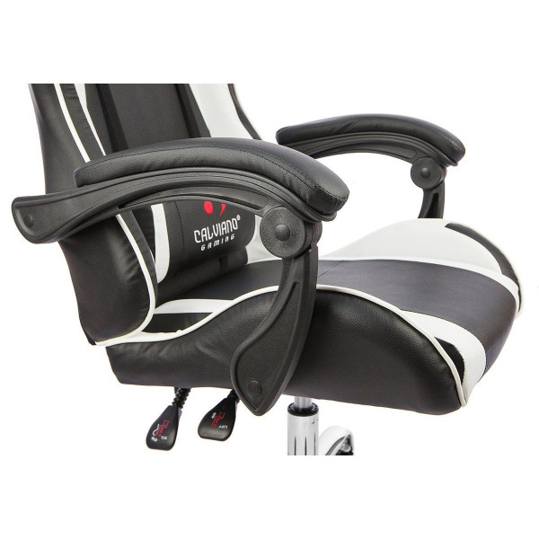 Вибромассажное кресло Calviano ASTI ULTIMATO black/white/black