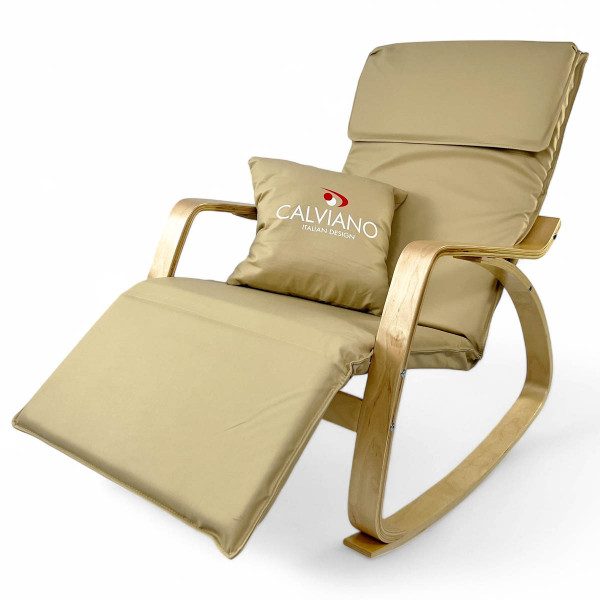 Кресло-качалка Calviano Comfort 1 светло-бежевое PU