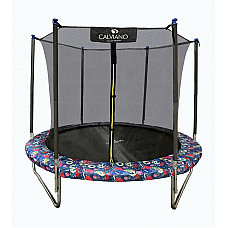 Батут пружинный с внутренней сеткой Calviano smile 252 см-8FT INSIDE складной
