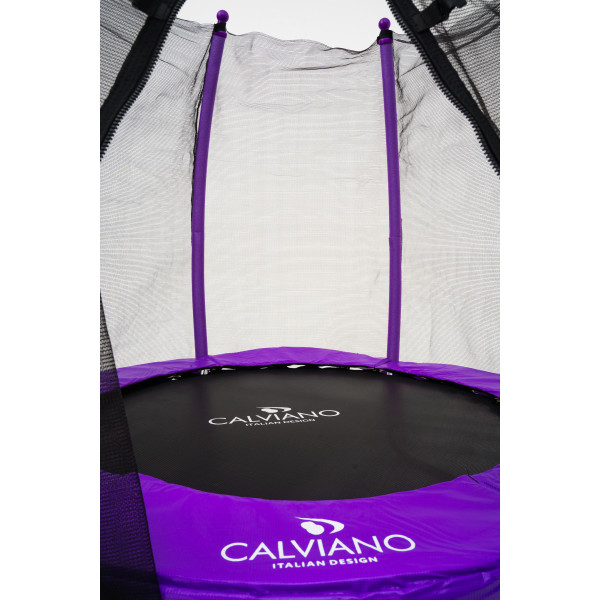 Батут пружинный с защитной сеткой Calviano 140 см - 4,5ft OUTSIDE master purple