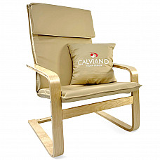 Кресло-качалка Calviano Soft 1 светло-бежевое PU
