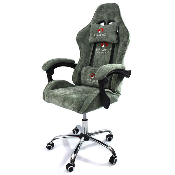 Вибромассажное кресло Calviano ASTI ULTIMATO green fabric