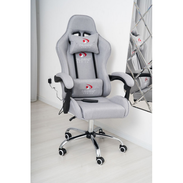 Вибромассажное кресло Calviano ASTI ULTIMATO grey fabric