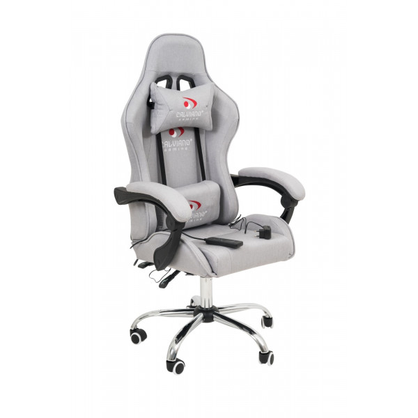 Вибромассажное кресло Calviano ASTI ULTIMATO grey fabric