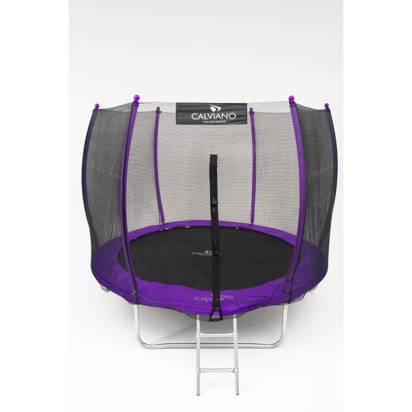 Батут пружинный с защитной сеткой Calviano 252 см - 8ft OUTSIDE master purple