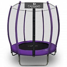 Батут пружинный с защитной сеткой Calviano 140 см - 4,5ft OUTSIDE master purple
