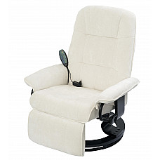 Кресло вибромассажное с пуфом CALVIANO 21, бежевый плюш