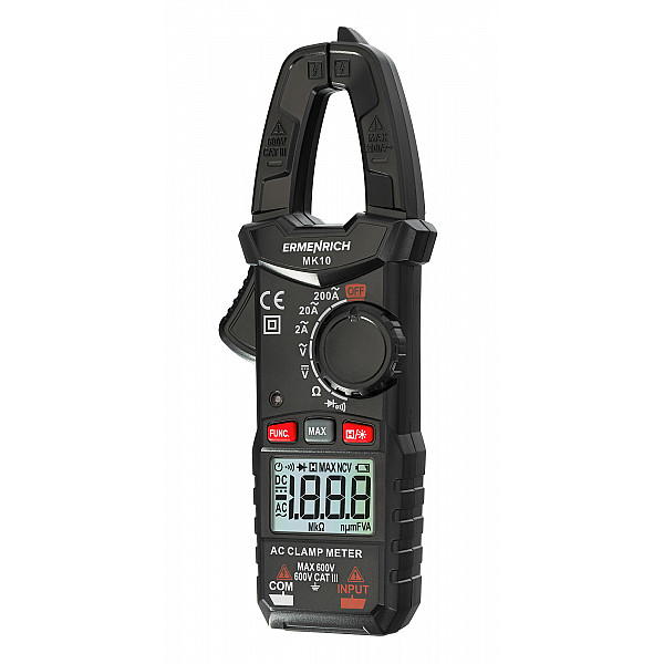 ERMENRICH 82965 Клещи токоизмерительные Ermenrich Ping MK10 (вольтметр, амперметр, омметр, Hold, 2000 отсчетов)