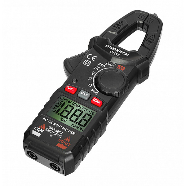 ERMENRICH 82965 Клещи токоизмерительные Ermenrich Ping MK10 (вольтметр, амперметр, омметр, Hold, 2000 отсчетов)