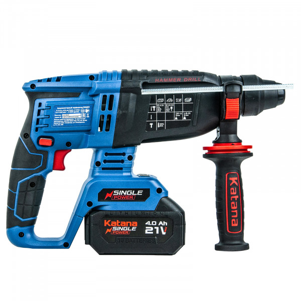 KATANA KRH6501.00 Перфоратор аккумуляторный KATANA RH6501 (21В,1*4Ач, бесщеточный.,2,6 Дж,3 режима,SDS+,3 сверла,кейс)