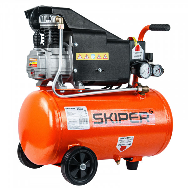 SKIPER SAR25S.00 Воздушный компрессор SKIPER AR25S (до 180 л/мин, 8 атм, 25 л, 230 В, 1.50 кВт)