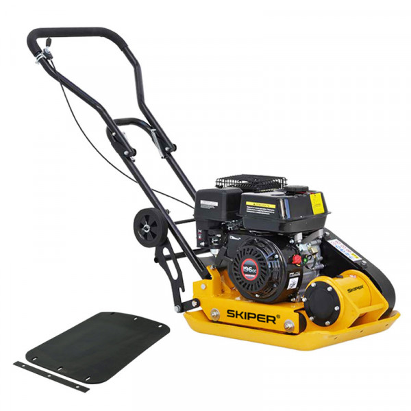 SKIPER SC90LWM.00 Виброплита SKIPER C90L-WM (LС200F, 6.5л.с., плита 54х42см., 15кН, 25м/мин, рез. коврик, колёса)