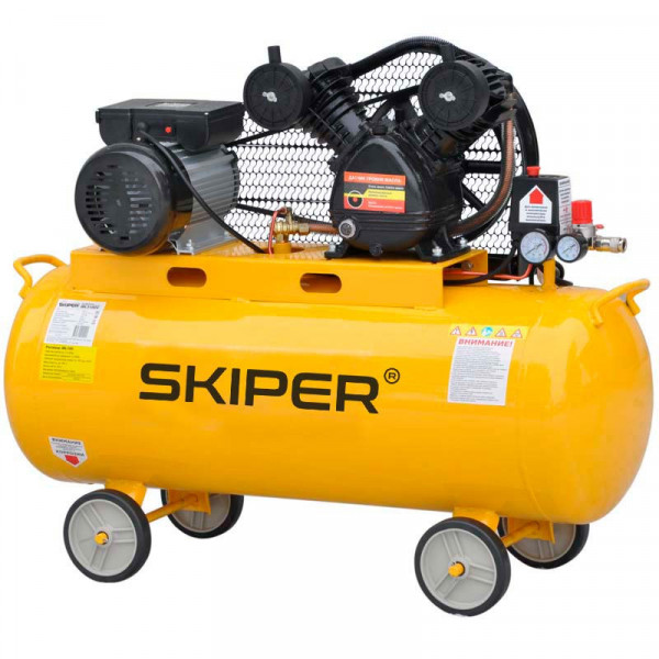SKIPER SIBL3100V.00 Воздушный компрессор SKIPER IBL3100V (до 380 л/мин, 8 атм, 100 л, 230 В, 2.2 кВт)