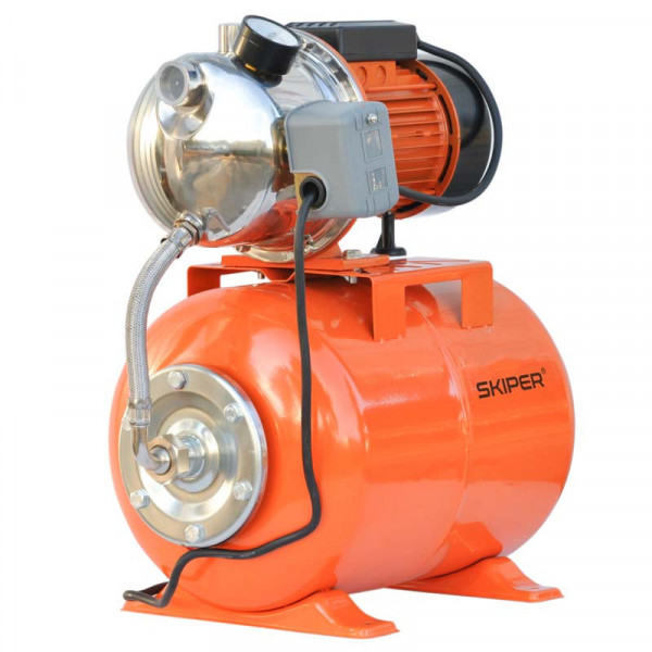 SKIPER SJET120S.00 Станция водоснабжения автоматическая Skiper JET120S (1300 Вт, 3600 л/ч, 24 л, нерж)