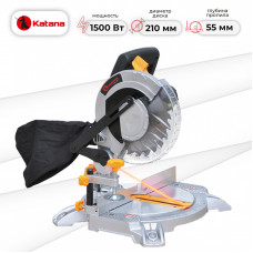 Торцовочная пила KATANA HD line MS2000 (1500 Вт, 210х30 мм,глуб. до 55 мм,шир.до 120 мм, вес 6.9 кг)
