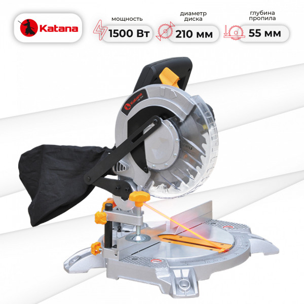KATANA KMS2000.00 Торцовочная пила KATANA HD line MS2000 (1500 Вт, 210х30 мм,глуб. до 55 мм,шир.до 120 мм, вес 6.9 кг)