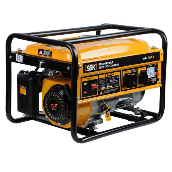 SBK SBG4600.00 Электростанция SBK BG4600 (3.0кВт, 2х230В/16А/2.7кВт, 12В, бак 15.0л)