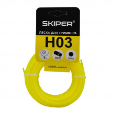 Леска SKIPER H03 (ф 2.4 мм х 15 м кругл. сеч., желт.)