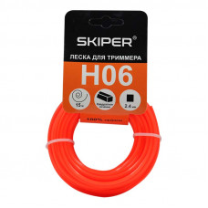 Леска SKIPER H06 (ф 2.4 мм х 15 м квадратн. сеч.,оранж.)