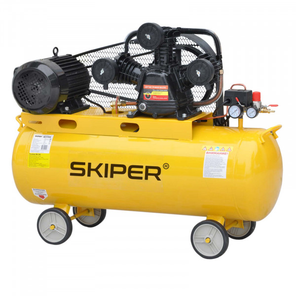 SKIPER SIBL3100В.00 Воздушный компрессор SKIPER IBL3100B (до 600 л/мин, 8 атм, 100 л, 380 В, 3.0 кВт)