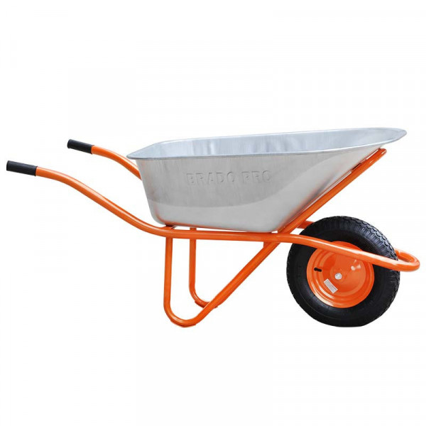 BRADO B130expertPRO.00 Тачка строительная BRADO 130 expert PRO  (до 130 л, до 300 кг, 1x4.00-8, пневмо, ось 16*100)