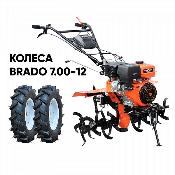 SKIPER 4812561011847 Мотоблок SKIPER SP-1400SE EXPERT + колеса BRADO 7.00-12 (комплект)