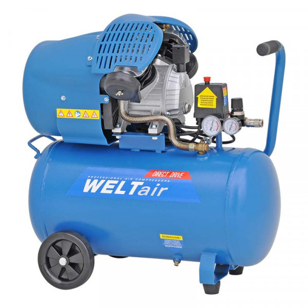 WELT WAR50VT.00 Воздушный компрессор WELT AR50VT (до 440 л/мин, 8 атм, 50 л, 230 В, 2.2 кВт)