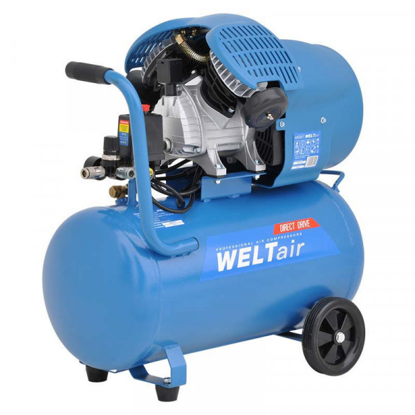WELT WAR50VT.00 Воздушный компрессор WELT AR50VT (до 440 л/мин, 8 атм, 50 л, 230 В, 2.2 кВт)