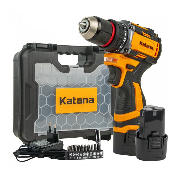 KATANA KCD2600.00 Дрель-шуруповерт аккумуляторный Katana CD2600 в кейсе(бесщет.,12В,2 акк,1,5 А/ч Li-ion, 2 ск,40 Нм)