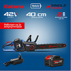 Пила цепная аккумуляторная KATANA DT2104-PRO(Бесщет, 42V, 2x4Ah, 40см, 0,375", 1,3мм, 56зв.,бесключ)