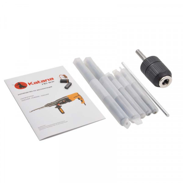 KATANA KHD8100F.00 Перфоратор KATANA HD8100F в чем.(2 зуб,3 сверл,1150 Вт,3.5Дж,3 реж,SDS-plus,БЗП,МЕТАЛЛ корп.ред,)