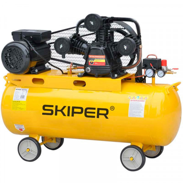 SKIPER SIBL3100А.00 Воздушный компрессор SKIPER IBL3100A (до 600 л/мин, 8 атм, 100 л, 230 В, 3.0 кВт)