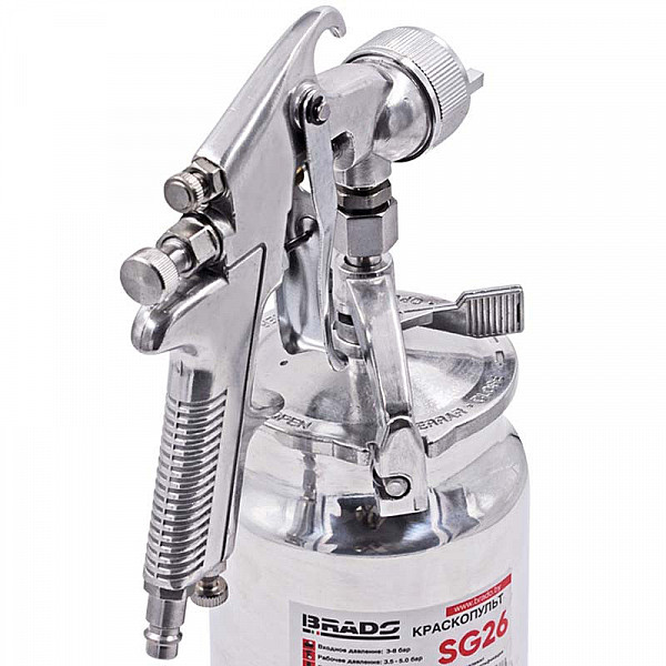 BRADO BSG26.00 Краскопульт BRADO SG26 1,4мм: 5,0бар: 1,0л метал нижний бак (аналог SG11)