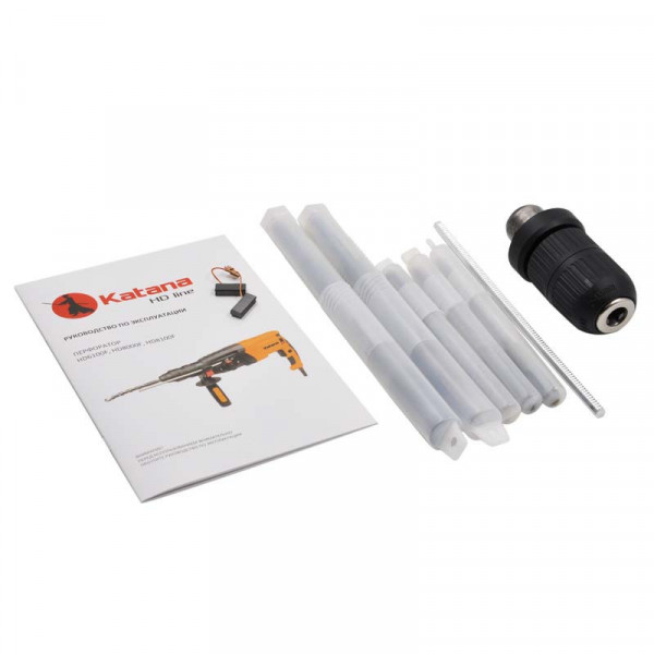 KATANA KHD6100F.00 Перфоратор KATANA HD6100F в чем. (2 зуб,3 сверла, 950 Вт, 3.3 Дж, 3 реж,SDS-plus,быстр. БЗП в компл)