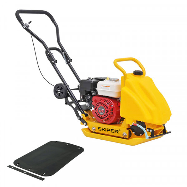 SKIPER SC90HWMT.00 Виброплита SKIPER C90H-WMT (Honda GX160, 5.5лс, пл54х42см, 15кН, 25м/мин, бак/вод, рез ковр, колёса)