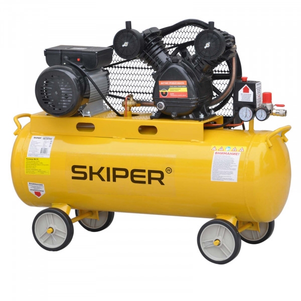 SKIPER SIBL2070А.00 Воздушный компрессор SKIPER IBL2070A (до 380 л/мин, 8 атм, 70 л, 230 В, 2.2 кВт)